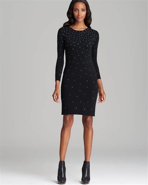 black studded michael kors dress|michael kors half sleeve dress.